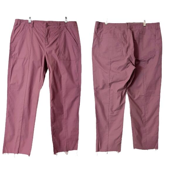 Old Navy Pants Utility Straight Leg Raw Hem Cargo Casual Pink Women’s 14 Plus - Picture 11 of 12